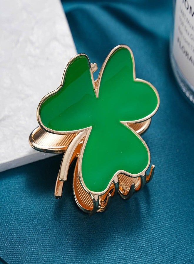 Doneace St Patrick's Day Hair Clips Green Shamrock Hair Claw Clip for Women Lucky Clover Hair Jaw Clip Strong Hold Nonslip St. Patrick's Day Hair Claws for Thin Thick Hair Irish Hair Accessories